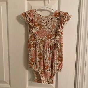 Caden Lane Boho Floral Ruffle Bubble Romper